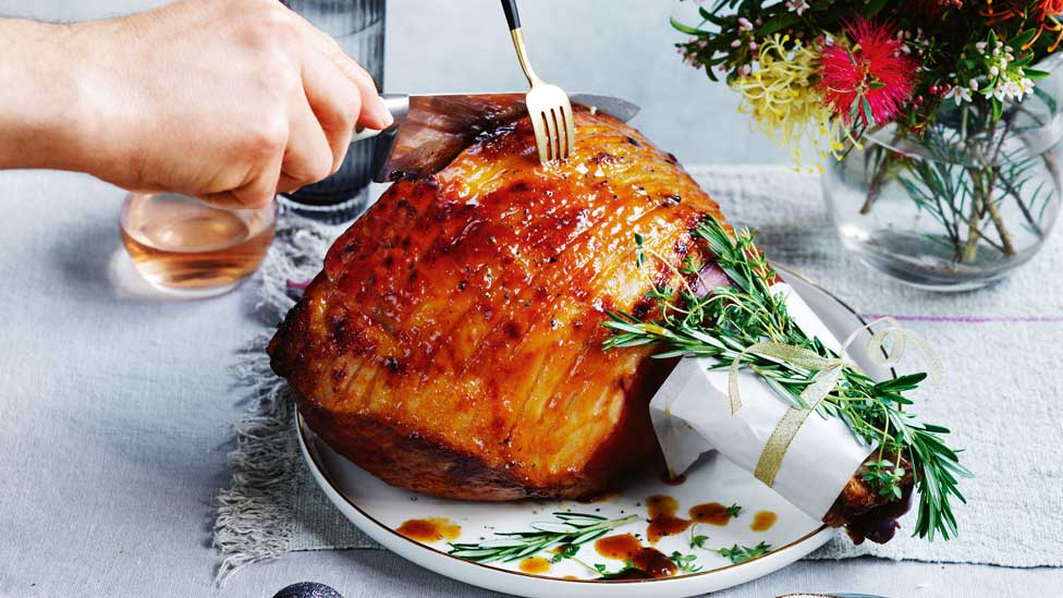 Curtis Stone’s peach and maple-glazed ham