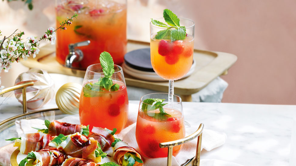 Watermelon rosé sangria