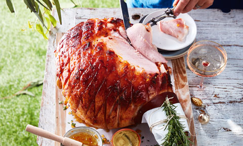 Marmalade glazed ham