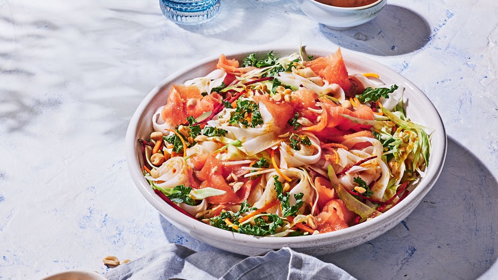 Vietnamese-style smoked salmon and noodle salad