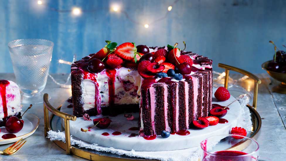 Curtis Stone's Berries and Cherry Chocolate Ice Cream Layer Cake