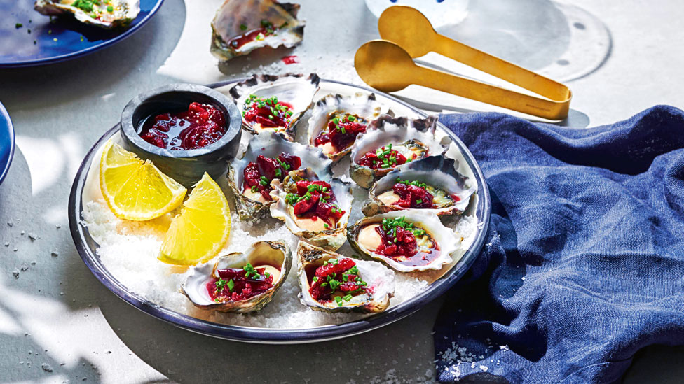 Brigitte’s vodka-cherry oysters