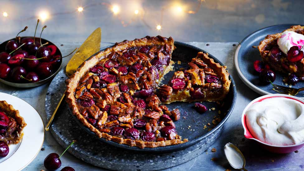 Curtis Stone's cherry bourbon pecan pie