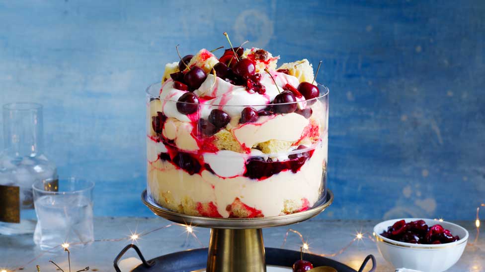 Curtis Stone's Panettone and Eggnog Trifle with Cherries