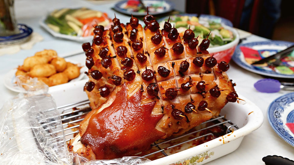 Stephanie’s grandpa’s cherry glazed ham