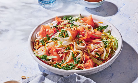 Vietnamese-style smoked salmon and noodle salad