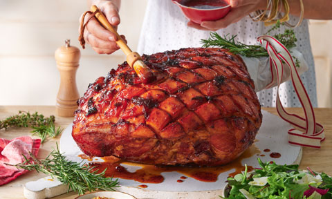 Charlotte’s Christmas ham with plum glaze