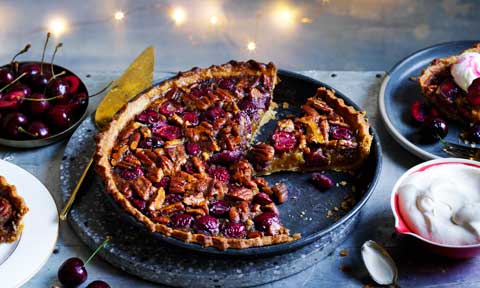 Curtis Stone's cherry bourbon pecan pie