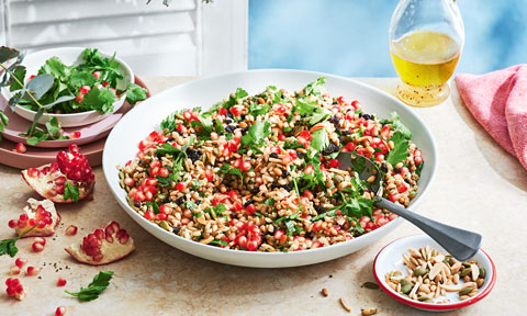 Rebecca's barley and pomegranate salad