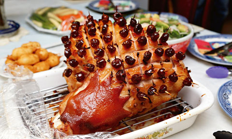 Stephanie’s grandpa’s cherry glazed ham