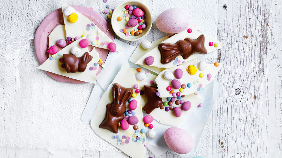 Easter bunny bark with Easter eggs