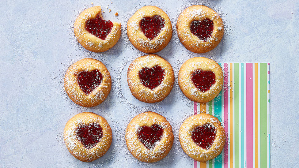 Nine thumbprint cookies