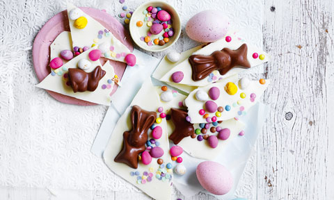 Easter bunny bark with Easter eggs