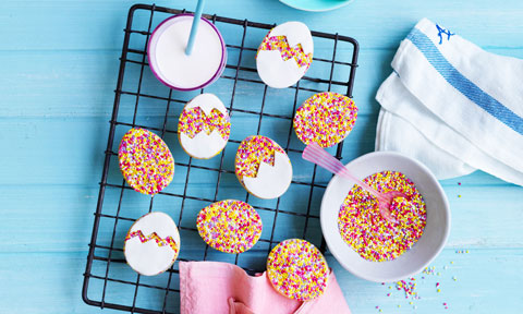 Eight shortbread Easter egg biscuits
