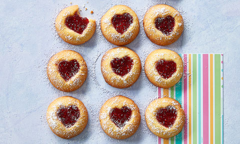Nine thumbprint cookies