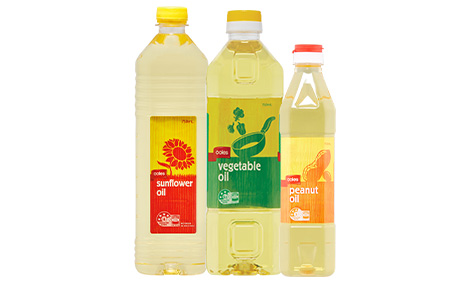 A group photo of peanut, vegetable and sunflower oil