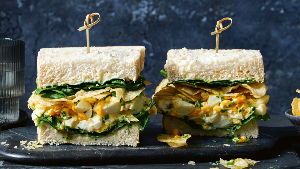 Courtney Roulston’s egg, spinach and potato chip sandwich