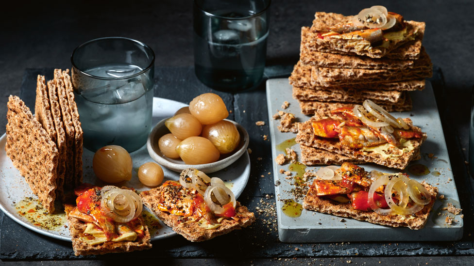 Luke Mangan’s sardines on crackers