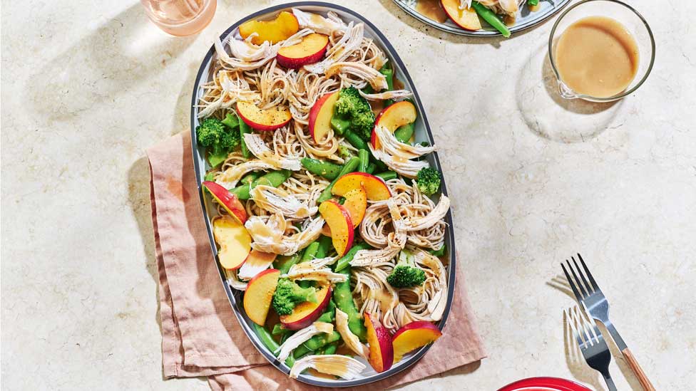 Chicken and nectarine noodle salad