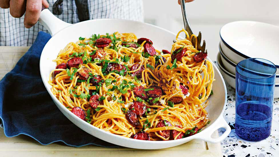 Michael Weldon's chorizo carbonara