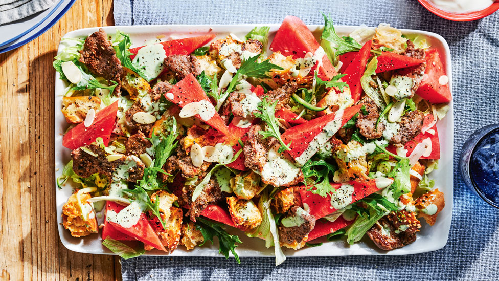 Lamb and watermelon salad