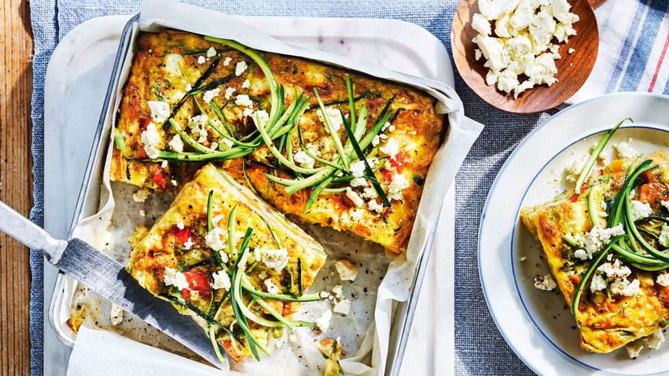 Mixed vegetable zucchini slice