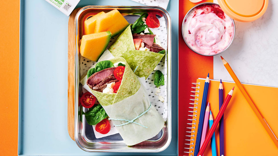 Roast beef tomato and fetta wrap