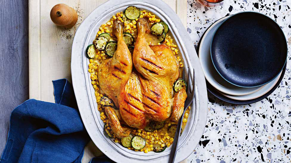 Courtney Roulston's roast chicken with miso-butter corn