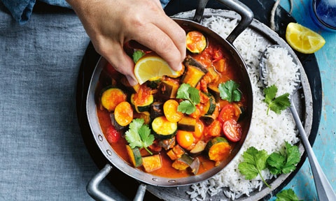 Curtis Stone’s vegetarian masala with zucchini and eggplant