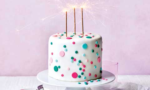 Confetti fondant layer cake