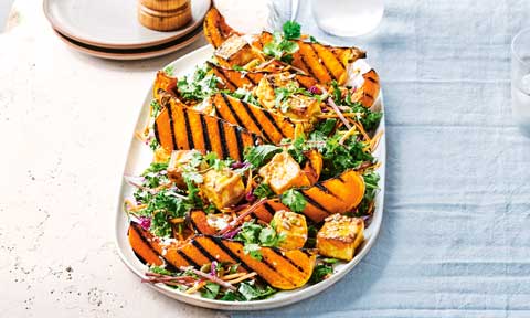 Pumpkin and satay tofu salad