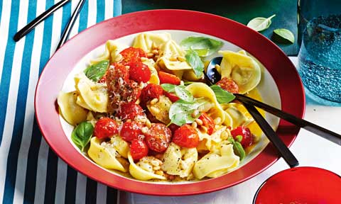 Rustic tomato and basil tortelloni 