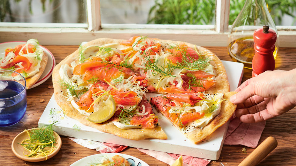 Smoked Salmon and Fennel Pizza