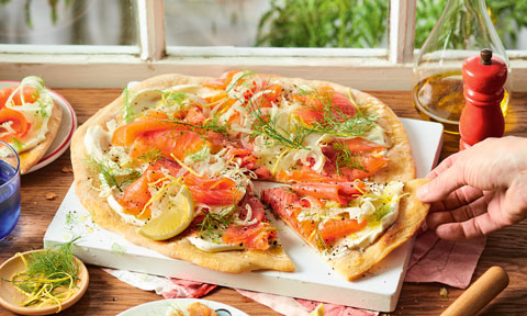 Smoked Salmon and Fennel Pizza