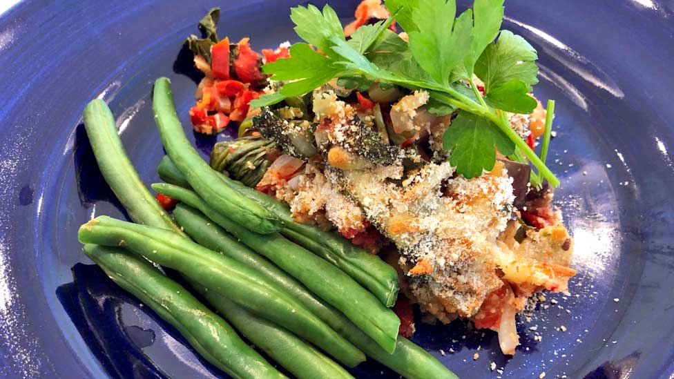 Luke Mangan's chicken parmigiana tray bake