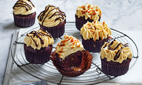 Chocolate caramel cupcakes