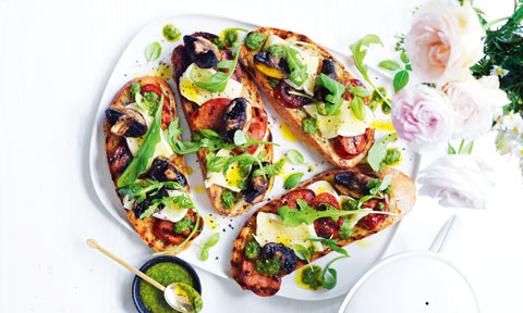 Chorizo, Mushrooms and Brie on Sourdough