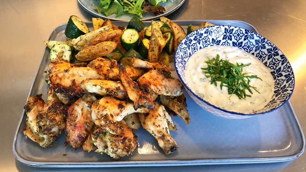 Darren Purchese's Greek chicken wings