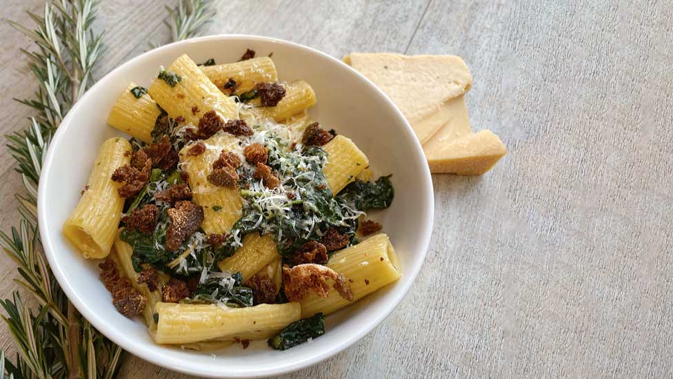 Michael Weldon's olive oil greens and anchovy rigatoni