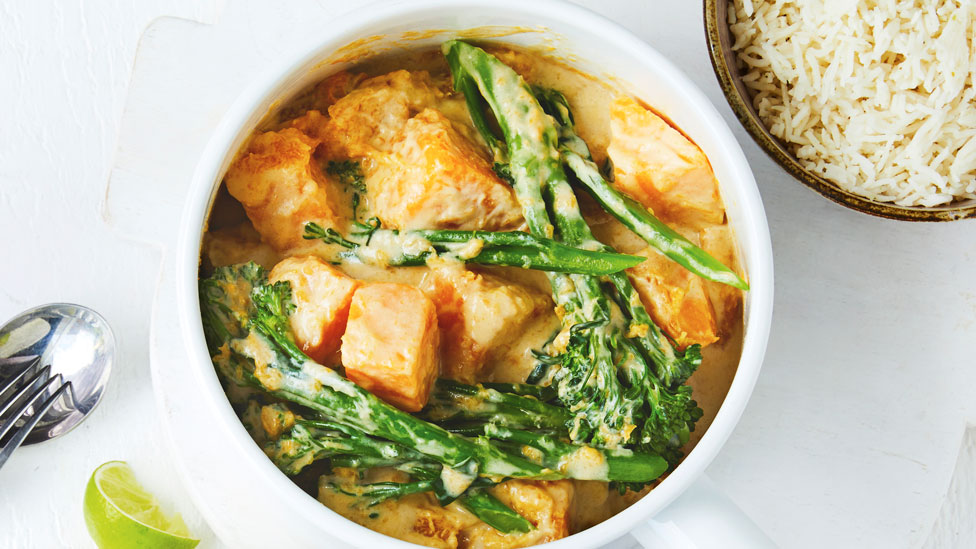 Pumpkin Green Curry with Coconut Rice