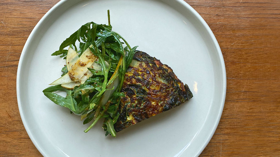Matt Stone's silverbeet and jalapeno omelette
