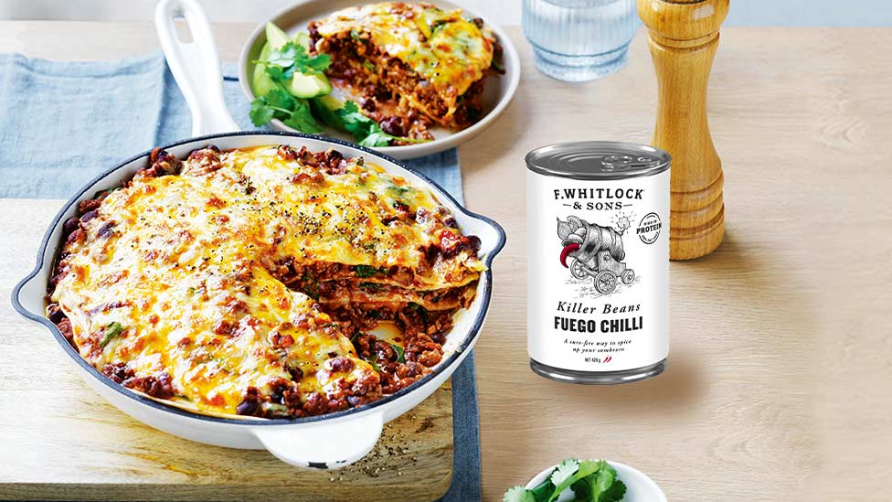 Spicy tortilla bean pie