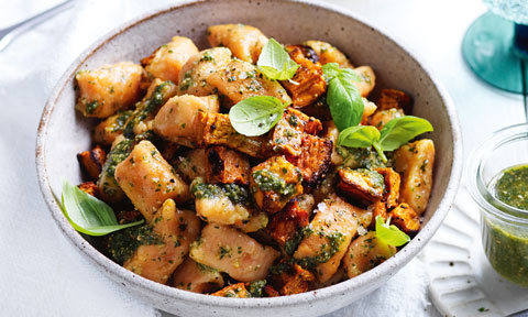 Sweet potato gnocchi with pesto