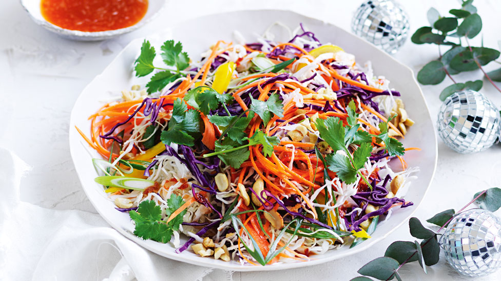 Sweet chilli rainbow slaw salad bowl