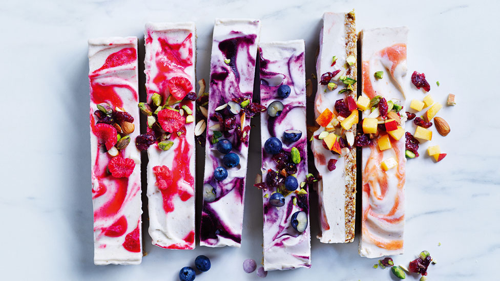 Six fruity vegan nice cream bars