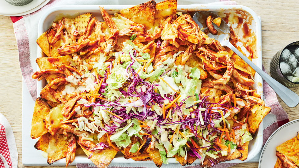 BBQ chicken loaded nachos