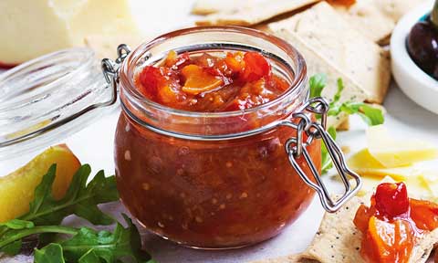 Peach, nectarine and tomato relish