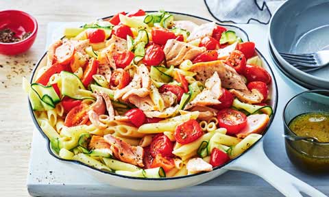 Gluten-free salmon pasta