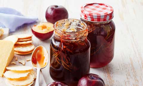 Plum and rosemary jelly