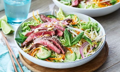 Sesame beef summer salad